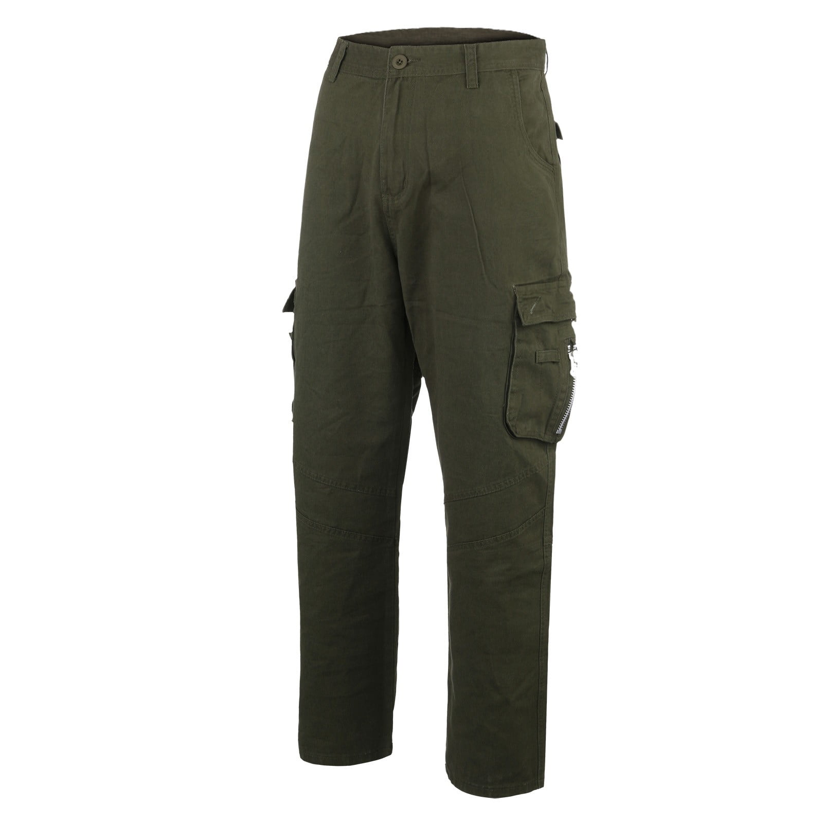 Summer Green Cargo Pants Men's New Fashion Casual Outdoors Solid Work Trousers  Multi-pocket Long 
