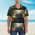 thumbnail image 4 of Daiia Flower Field Skull Hawaiian Shirt for Men Gentle Cotton Regular Short Sleeve Casual-X-Large, 4 of 9