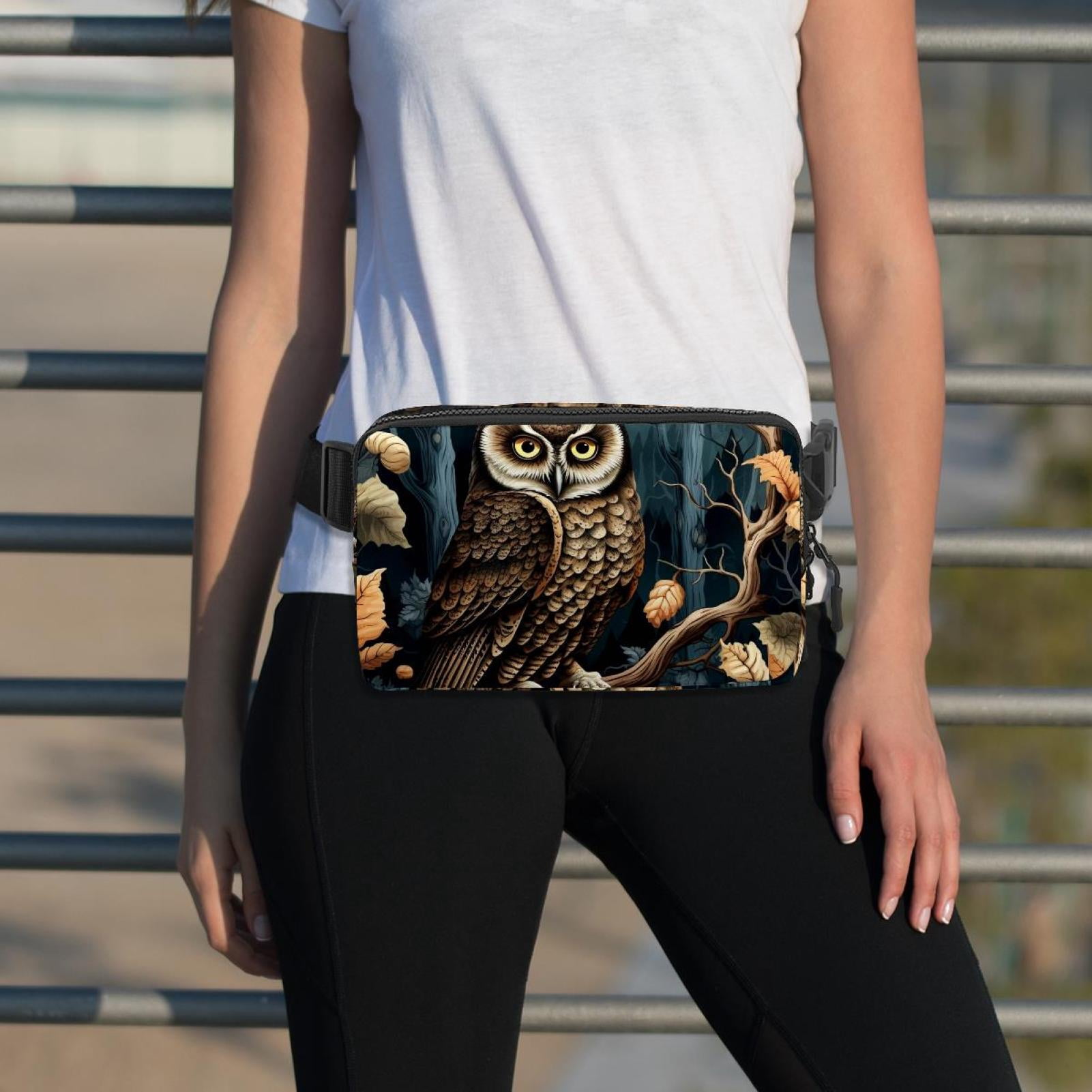 Owl Lightweight, Adjustable Waist Pack Crossbody Bag Running Belt with Extension Strap - Unisex