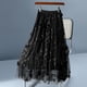 thumbnail image 1 of TaTaai Women High Waist Double Layer Mesh 3D Floral Appliqué Midi Skirt Lightweight Breathable Soft Machine Washable No Fading Versatile Daily Office Party Casual Wear Midi Skirt Gift, 1 of 8