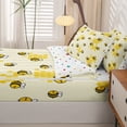 thumbnail image 5 of Erosebridal Watercolor Bee Zipper Full Size Comforter Sets with Fitted Sheet and 2 Pillowcases,Rustic Honeycomb Zipper Bedding Set,Cream Yellow,Polkadot Reversible,4pcs, 5 of 8