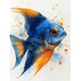 thumbnail image 1 of Qisvanset Framed Canvas Wall Art 12x16 Inch Blue Angel Fish Tropical Ocean Coastal Wall Decor, 1 of 5
