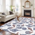 thumbnail image 3 of Summer Watercolor Style Washable Living Room Rugs 5'x7', Gray Ocean Starfish Coral Low Pile Throw Large Area Rugs Non-Slip Sturdy Edge Binding Carpet for Dining Room Bedside Kitchen, 3 of 9
