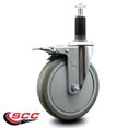 thumbnail image 2 of 6 Inch Gray Poly Swivel 1-1/8 Inch Expanding Stem Caster Total Lock Brake SCC, 2 of 2
