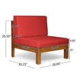 thumbnail image 5 of Christopher Knight Home Brava Outdoor 8-seat Acacia Sofa and Club Chair Set by  Red, 5 of 5