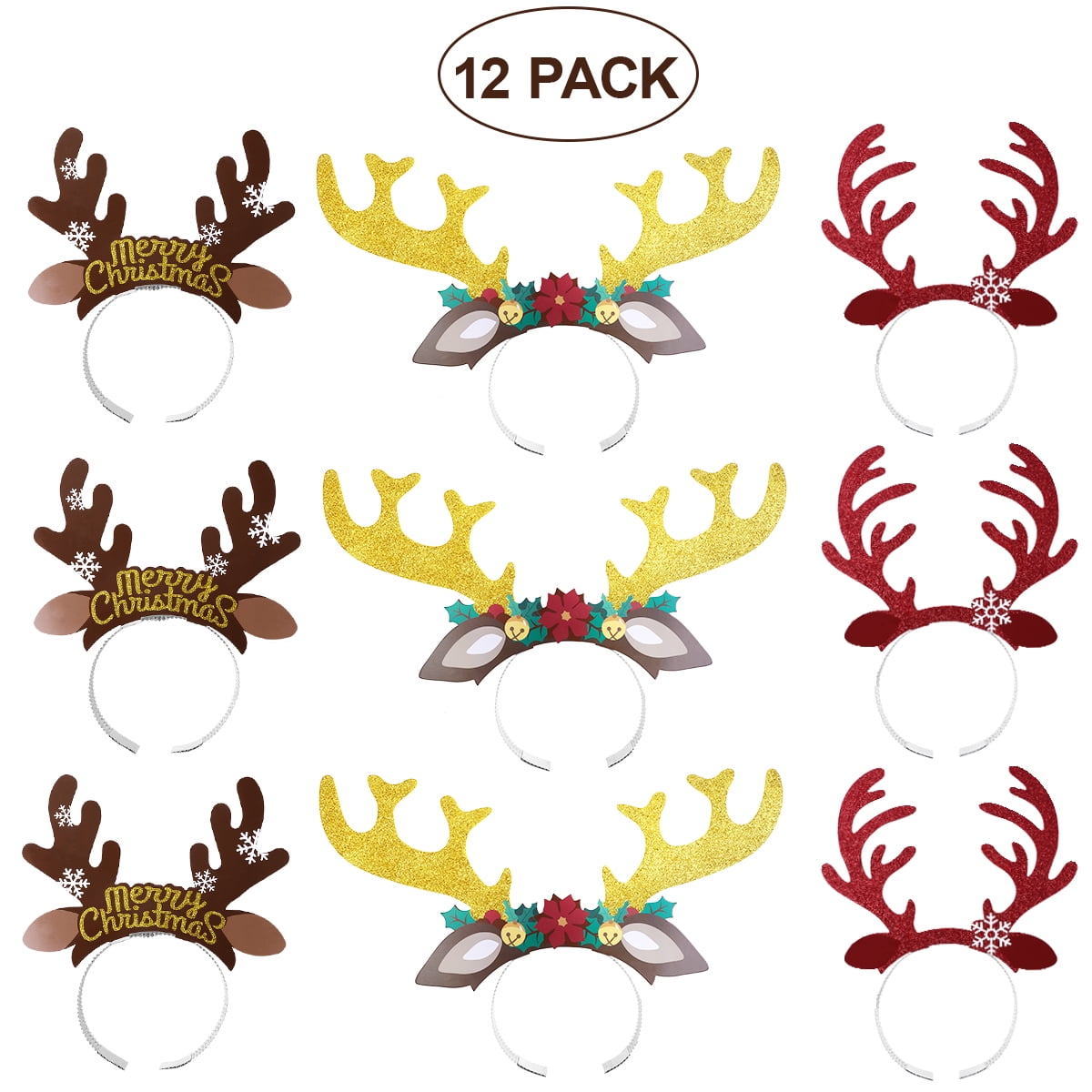 Reindeer Headband Horns Cosplay Antlers Christmas Fancy Dress Hair Accessories 