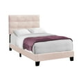thumbnail image 2 of Bed - Twin Size - Upholstered - Bedroom - Frame Only - Youth - Pink Velvet, 2 of 4