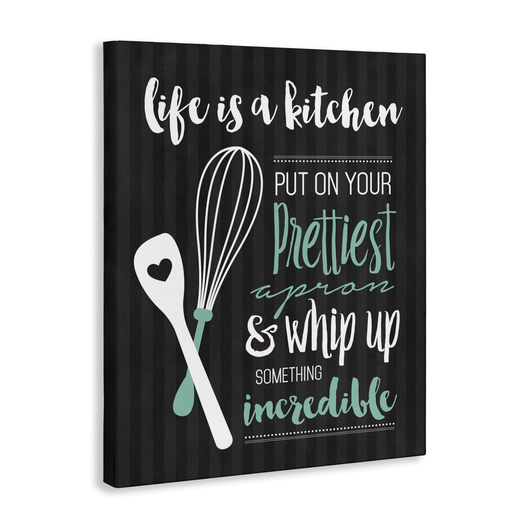 Life Is A Kitchen Motivational Canvas Wall Art, design by Lettered and Lined