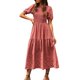 thumbnail image 1 of Vestido largo sin mangas y fluido con lazo en la cintura para mujer - Vestido informal de verano para vacaciones/citas nocturnas - Ligero, lavable a máquina, 1 of 5