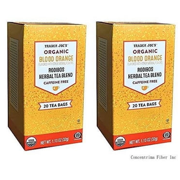 organic blood orange rooibos tea blend, flavored with other natural flavors, caffeine free, 20 tea bags, 1.13 ounces (32 grams) (two pack)