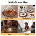 thumbnail image 2 of Orange Boho Round 13 Inch Placemats Set of 6, Country Vintage Ethnic Abstract Geometric HeatResistant Non Slip Place Mats for Dining Table, Wipeable Braided Kitchen Table Mats for Housewarming, 2 of 9
