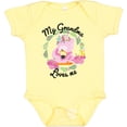 thumbnail image 3 of Inktastic Baby Flamingo My Grandma Loves Me with Flower Wreath Boys or Girls Baby Bodysuit, 3 of 5
