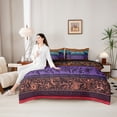 thumbnail image 5 of Homewish Retro Boho Flowers 7-Piece Twin Bedding,Bohemian Exotic Style Bedding Comforter Set,Orange,Black Reversible, 5 of 8