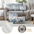 thumbnail image 6 of Blue Gray Pumpkins Fall Outdoor Waterproof Pillow Covers, Thanksgiving Eucalyptus Leaves Decorative Square Throw Pillowcase Sofa Cushion Sham for Patio/Couch/Chair, 26"x26" 2 Pack, 6 of 8