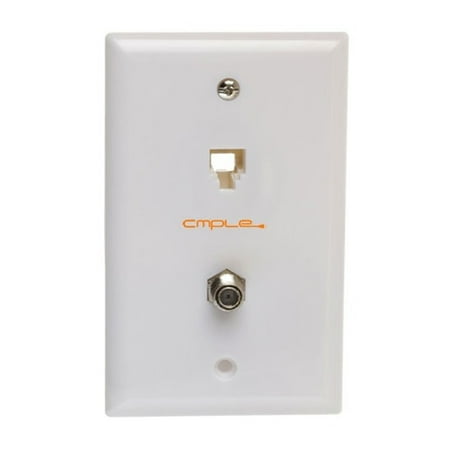 Cmple Modular Phone Coaxial Wall Plate