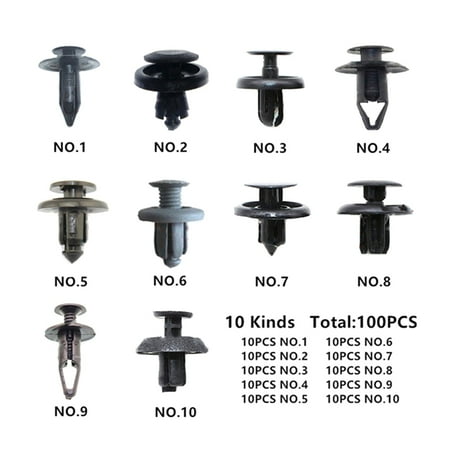 

tsondianz 100Pcs Black Car Bumper Fender Rivets Plastic Push Pin Clips Fasteners Car Body Plastic Push Pin Rivet