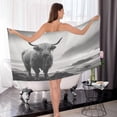 thumbnail image 7 of Coolnut Highland Cow Towels Highly Absorbent Cotton Towels Set of 2, Premium Spa & Hotel Quality Quick Dry Towel Set 54 x 27 Inches Washcloth Gift, 7 of 7