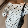 thumbnail image 6 of WULMLEO Women's 2 Piece Sets Polka Dots One Shoulder Loose Sweatshirt and Wide Leg Sweatpants Outfits 2026 Casual Trendy Suit Outfits White S, 6 of 6