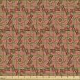 thumbnail image 2 of Ambesonne Abstract Fabric by the Yard Upholstery, Circular and Wavy Strokes, 1 Yard, Pale Rust and Dark Rust, 2 of 5