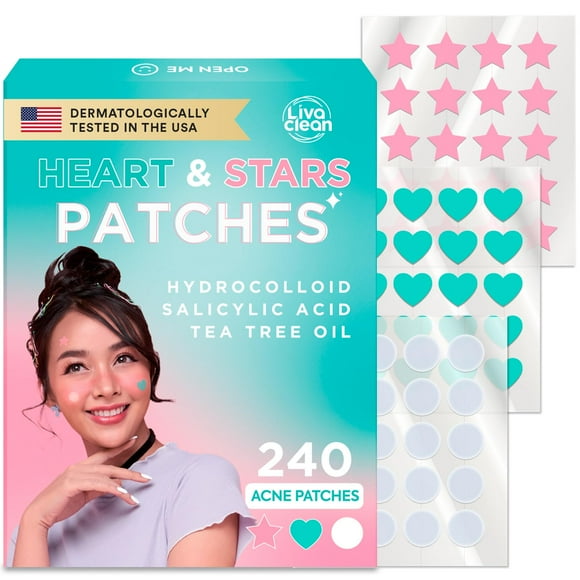 Parche para espinillas LivaClean 240 Heart & Star con ácido salicílico