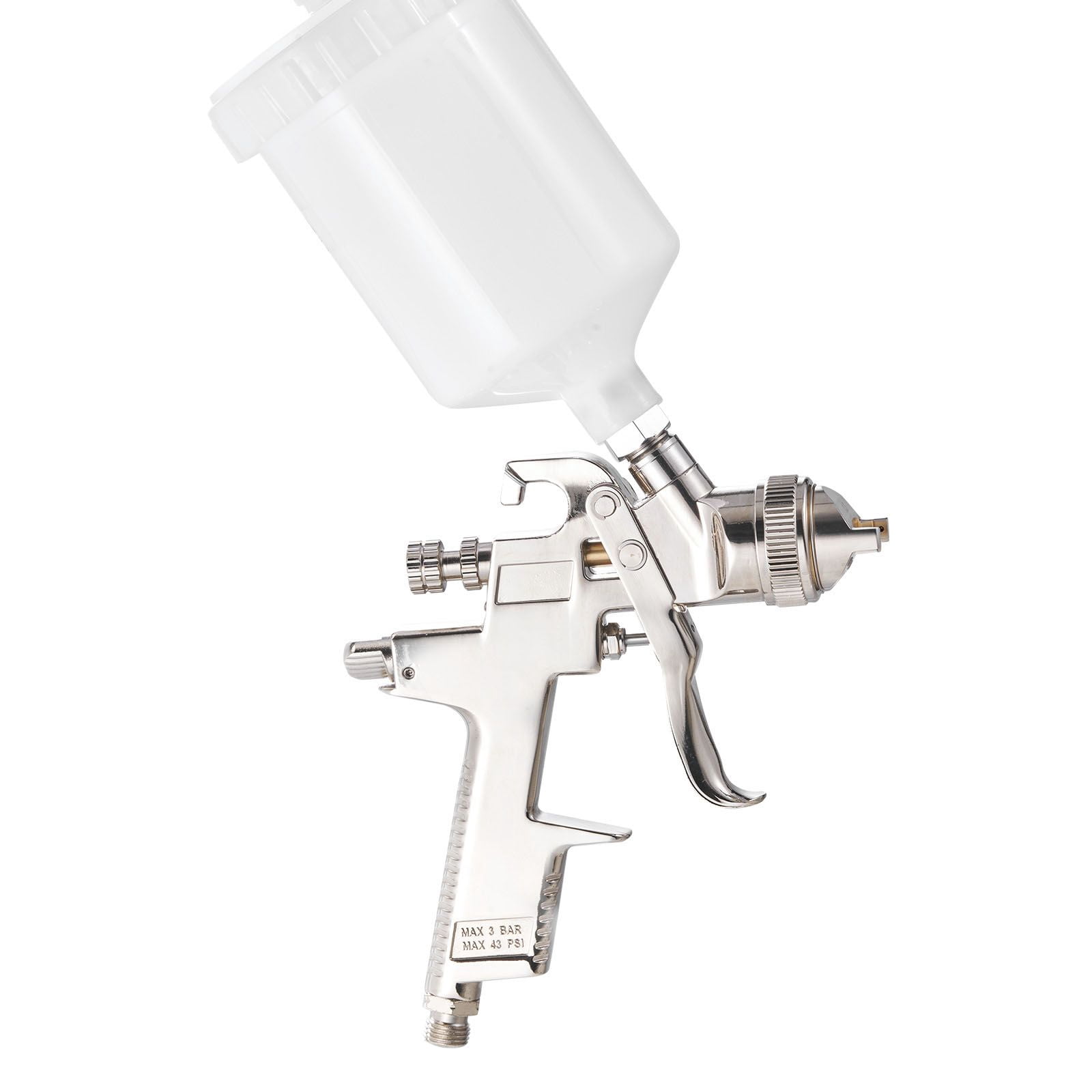 LVLP Air Spray Gun 3 Interchangeable Nozzles 1.3/1.4/1.7mm 600ml Cup 360° Rotating Cap for Automotive Furniture Home Improvement