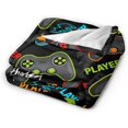 thumbnail image 2 of Gaming Gaming Neon Video Game Neon Video Game Gamer Throw Blanket Soft Bed Bedding Warm Cozy Plush Flannel Fleece Blankets Gifts for Boys Teens Men, Sofa Couch Bedroom Home Decor, 80"X60", 2 of 9