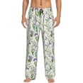 thumbnail image 2 of Kdxio Wisteria Flower Print Men's Sleep Pajama Pant Lounge Pants with Pockets, 2 of 8