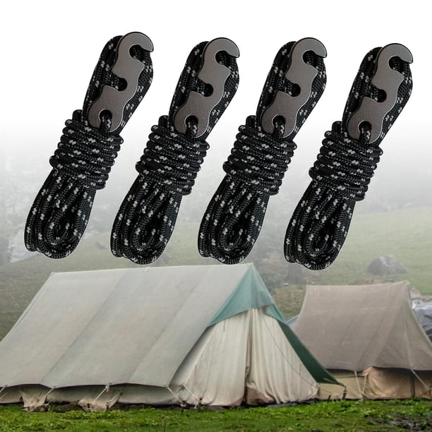 Corde De Tente Réglable à Cliquet Avec Mousquetons | Tendeur Rapide Pour Bâche Camping | Résistance Vent 190kg Facile à Serrer