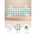 thumbnail image 2 of Sage Green Checkered Satin Pillowcase for Hair and Skin with Zipper, Soft Breathable Cooling Silk Pillow Cases, Green White Buffalo Plaid Body Pillow Covers Bed Pillows 20"x54", 2 of 6