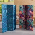 thumbnail image 6 of Oriental Furniture 6 ft. Tall Psychedelic Wallpaper Canvas Screen - 3 Panel, 6 of 7