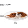 thumbnail image 4 of Printed Round Little Dog Cavalier King Charles Spaniel Ceramic Coasters with Cork-Backed for Coffee Drink Cup Mat Absorbent Stone Coaster Set of 1/2/4, 4 of 5