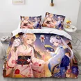 thumbnail image 4 of Juego de cama con edredón Genshin Impact, funda de edredón, funda de almohada, juegos de 2 o 3 piezas, tamaño para niños y adultos, 4 of 5