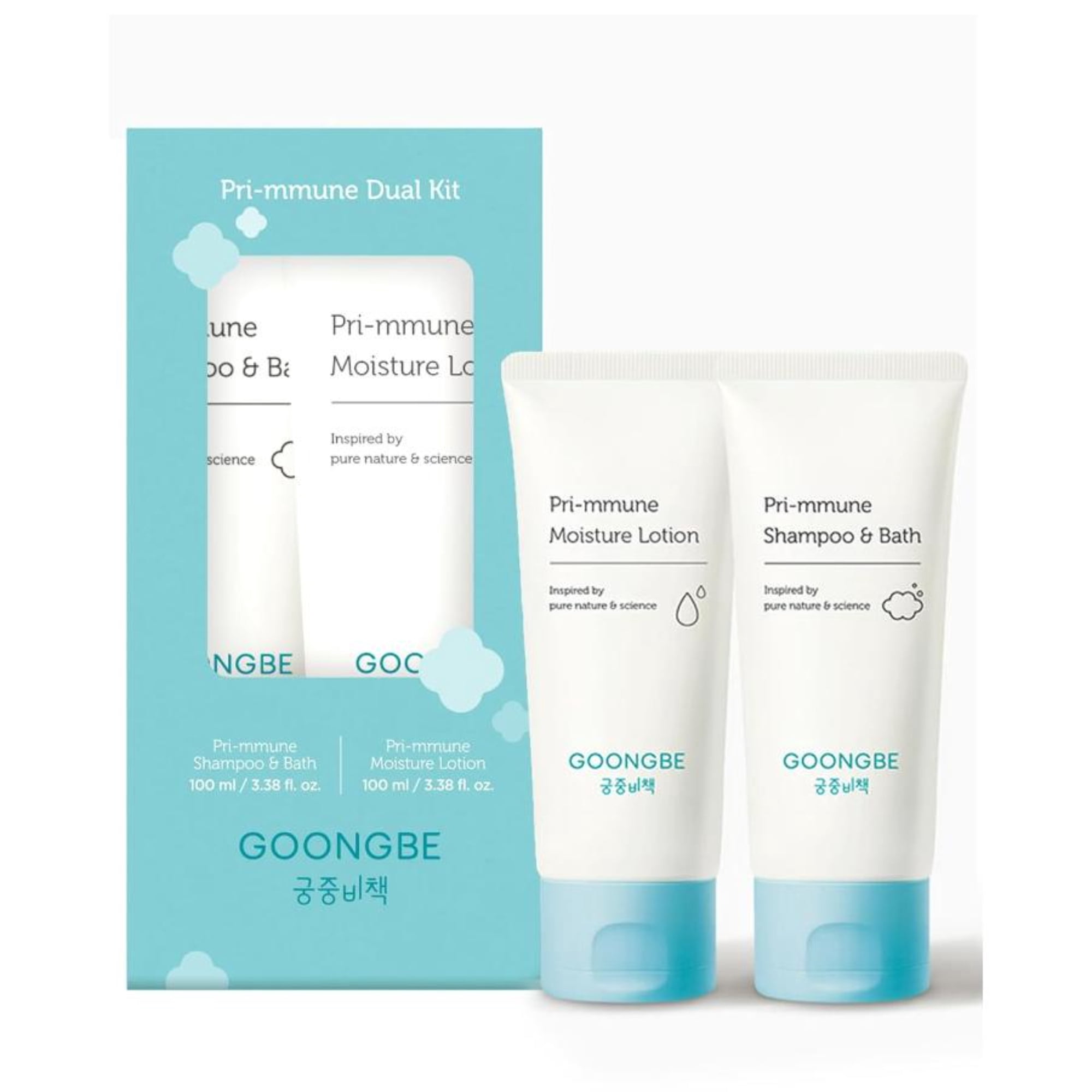 GOONGBE Dual Kit – Pri‑mmune Shampoo & Bath 100 ml + Moisture Lotion 100 ml