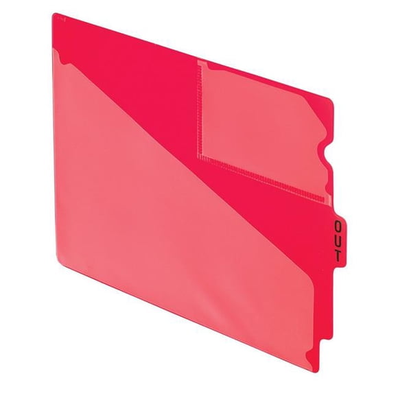 Esselte Corporation End Tab Vinyle Outguides avec Onglet Central Imprimé Out&44; Taille de la Lettre&44; Rouge&44; 50 par Boîte