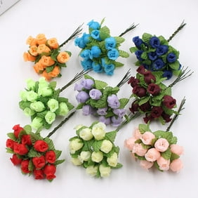 Windfall Artificial Flowers Artificial Silk Rose Valentine's Day Rose Bouquet Vintage Rose for DIY Wedding Table Centerpiece Party Decor 1 Bouquet Artificial Flower 12 Rose Heads