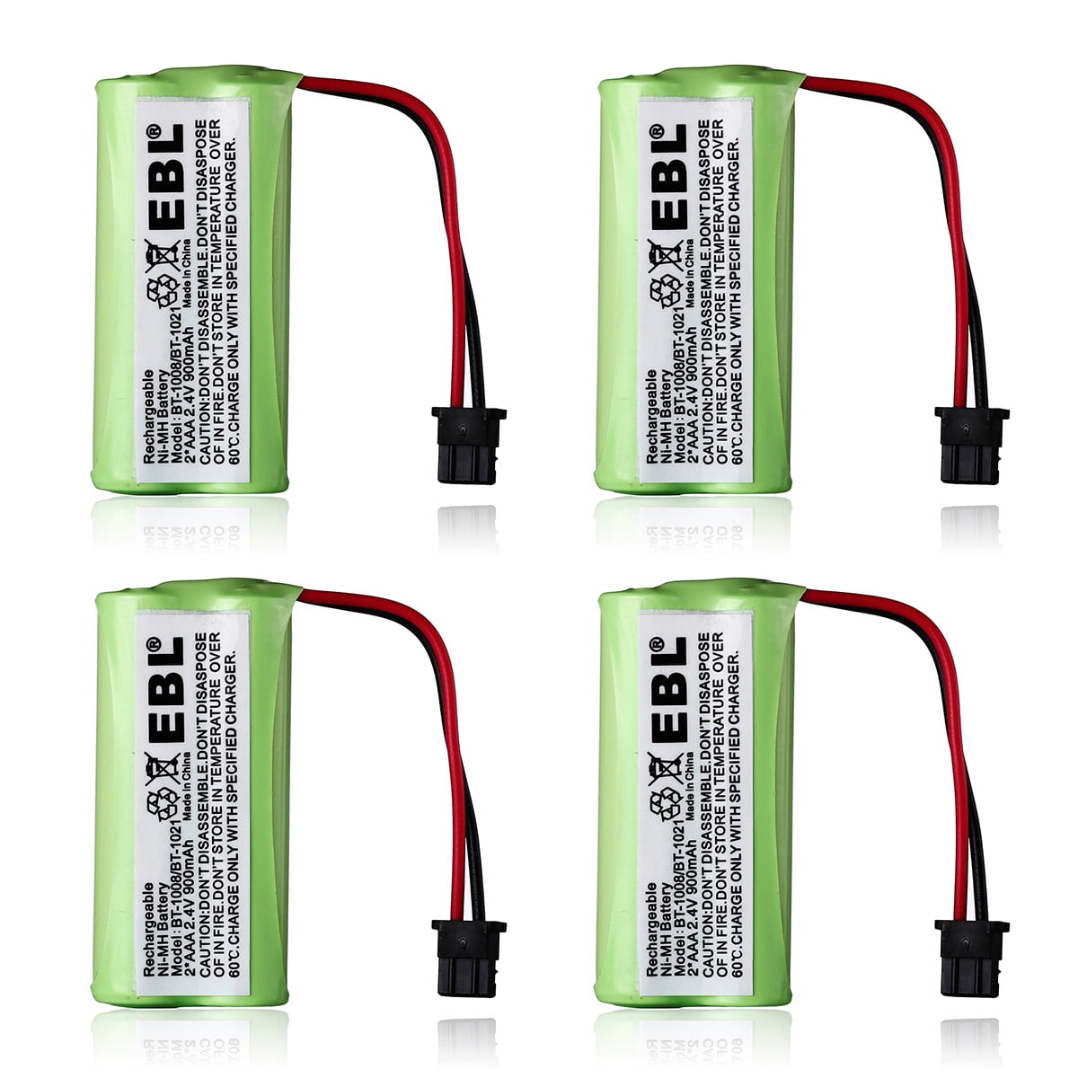 EBL 4Pack 2.4v 900mAh NiMH Battery for Uniden Cordless Phone BT1008