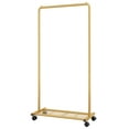 thumbnail image 2 of Sakugi Clothes Rack with Wheels, Clothing Racks for Hanging Clothes and Shoes, Gold, 2 of 4