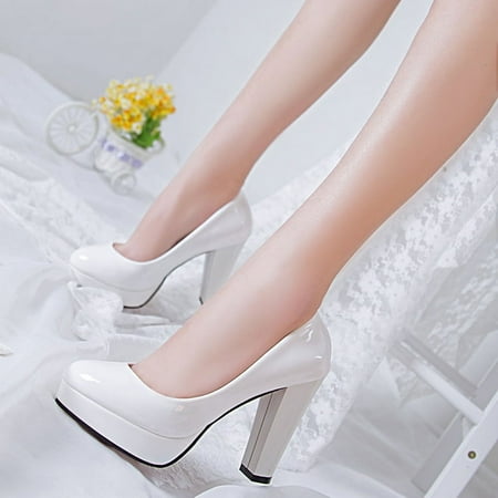 

Spring and Autumn Women‘s Shoes Thick Heel Shoes Table Nude High Heels Women‘s Night Shop Bridesmaid Shoes Wedding Shoes Fashion