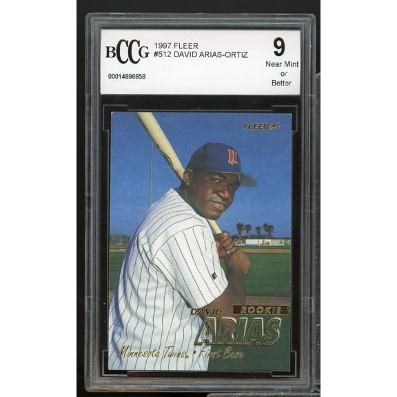 1997 Fleer #512 David Ortiz Rookie Card BGS BCCG 9 Near Mint