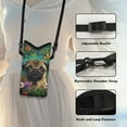 thumbnail image 5 of SEANATIVE Small Crossbody Phone Carry Pouch for Women Men with Removable Adjustable Strap Waterproof Mini Shoulder Bag Fits Most Smartphones, 8 x 4 inch, Pug Dog Butterfly Daisy Flower, 5 of 7