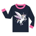 thumbnail image 2 of WIBACKER Cotton 2 Pieces Pajamas for 3-12T Girls Unicorn Sleepwear Toddler Kids Clothes Tops and Pants Set, 2 of 12