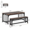 thumbnail image 6 of Tribesigns 55 Inch Dinning Table Set for 4-6, 3-Piece Kitchen Table with 2 Benches, 6 of 8