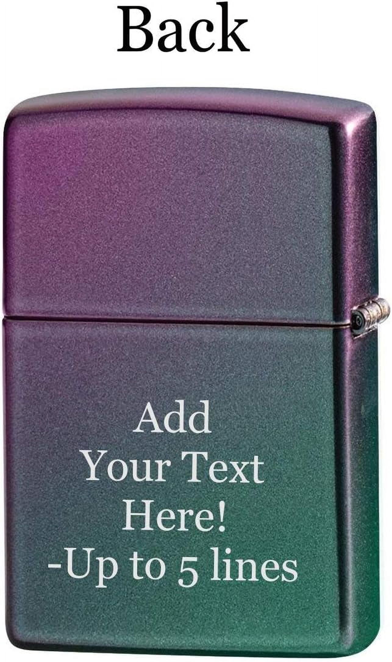 Zippo Lighter - Personalized Custom Message Engraved on Back for Iridescent Leaf Windproof Zippo Lighter #49185