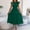 A392 Green, variant on Women's Elegant Midi A-Line Dress Smocked Bodice Flutter Sleeve Mock Neck Tiered Swing Dress Flowy Lightweight Flattering Dress for Wedding Guest Party Sunday Brunch