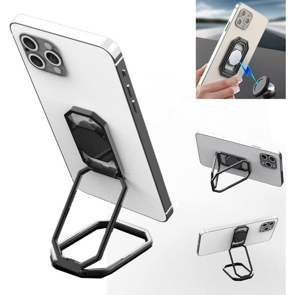 Phone Ring Holder Metal Kickstand 360° Foldable Swivel Cell Phone Finger Grip Stand Compatible with iPhone iPad Smartphones Tablet