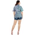 thumbnail image 4 of LA LEELA Women's Casual Beach Blouse Shirt Blouses Button Up Short Sleeve Dress Tops Tee Hawaiian Shirts for Women S Aztec, Autumn Green, 4 of 5