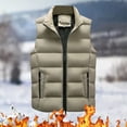 thumbnail image 2 of Men's Autumn&Winter Solid Color Sleeveless Stand-up Collar Vest Parkas, 2 of 5