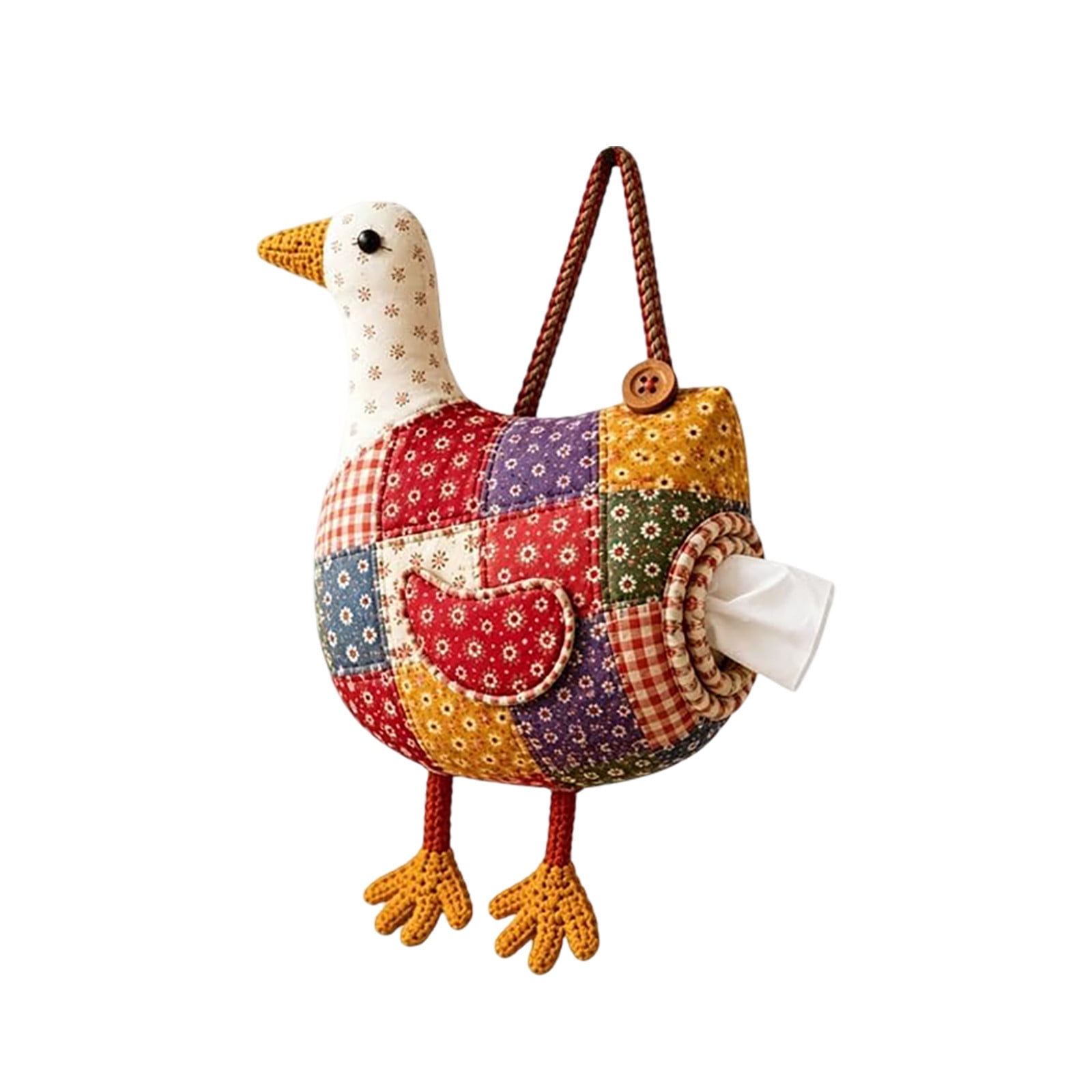 CookMate Farm Animal Sewing DIY Kit Patchwork Chicken Tissue Holder Craft Supplies Wall Hanging Tissue Dispenser Farmhouse Home Decor For Craft Enthusiasts Craft Lovers