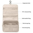 thumbnail image 6 of Large Hanging Toiletry Bag | Travel Cosmetic Organizer for Men & Women | 9.45x9.45x3.94in | Water-Resistant Polyester | Multiple Compartments | Blue/Gray/Beige, 6 of 6