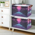 thumbnail image 2 of Yayeee Foldable Storage Basket for Shelves with Handles Set of 2 Waterproof Cloth Bins, Night Neon Road, 2 of 7